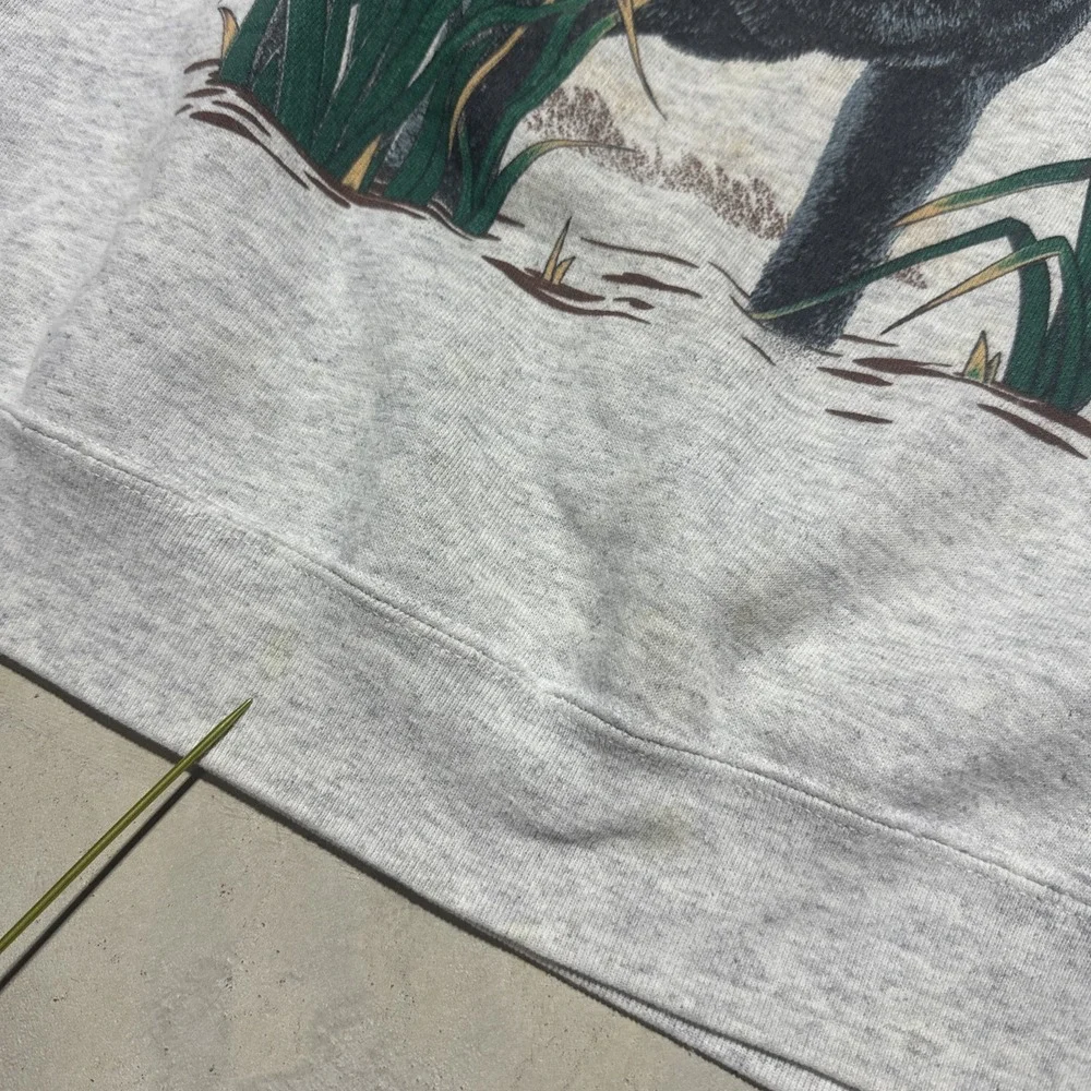 VTG 1990s Black Lab Crewneck Sweatshirt Men's SZ M Nature Hunting Animal 90s